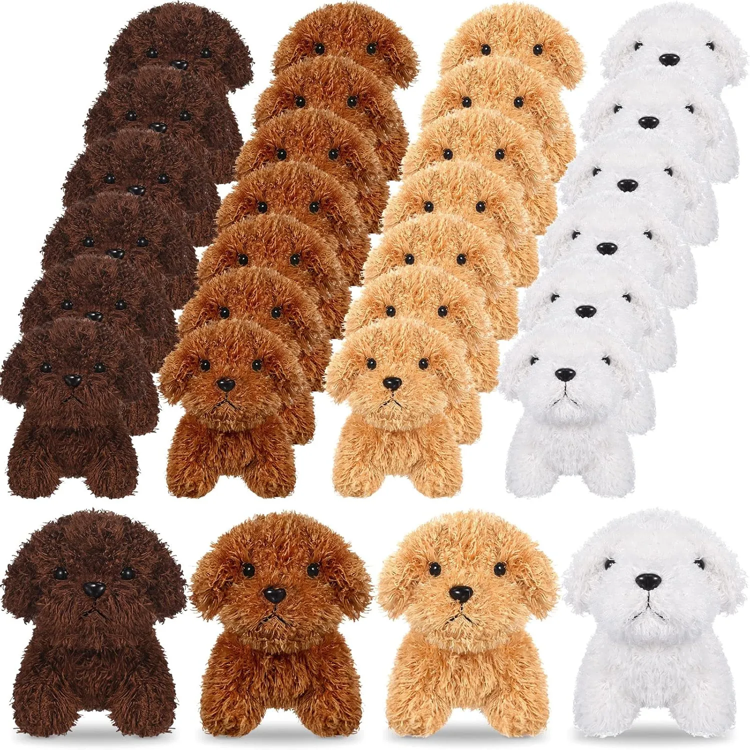 HyDren 30 Pcs 4.72 in Puppy Dogs Stuffed Animals Bulk Mini Stuffed Puppies Plush Soft Dog Fluffy Plush Animal for Kids Baby Girls Boys Birthday Gifts Goodie Bag Fillers(Multicolor)