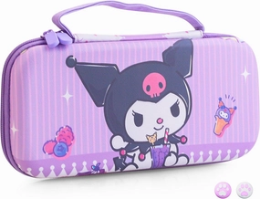 HYPERCASE Purple NS/OLED Switch Carrying Travel Bag, Cute Hard Shell Switch Case for NS/OLED Console, Joycon Grip, Accessories Storage, with 10 Card Slots & 2 Thump Caps - Cartoon Bunny