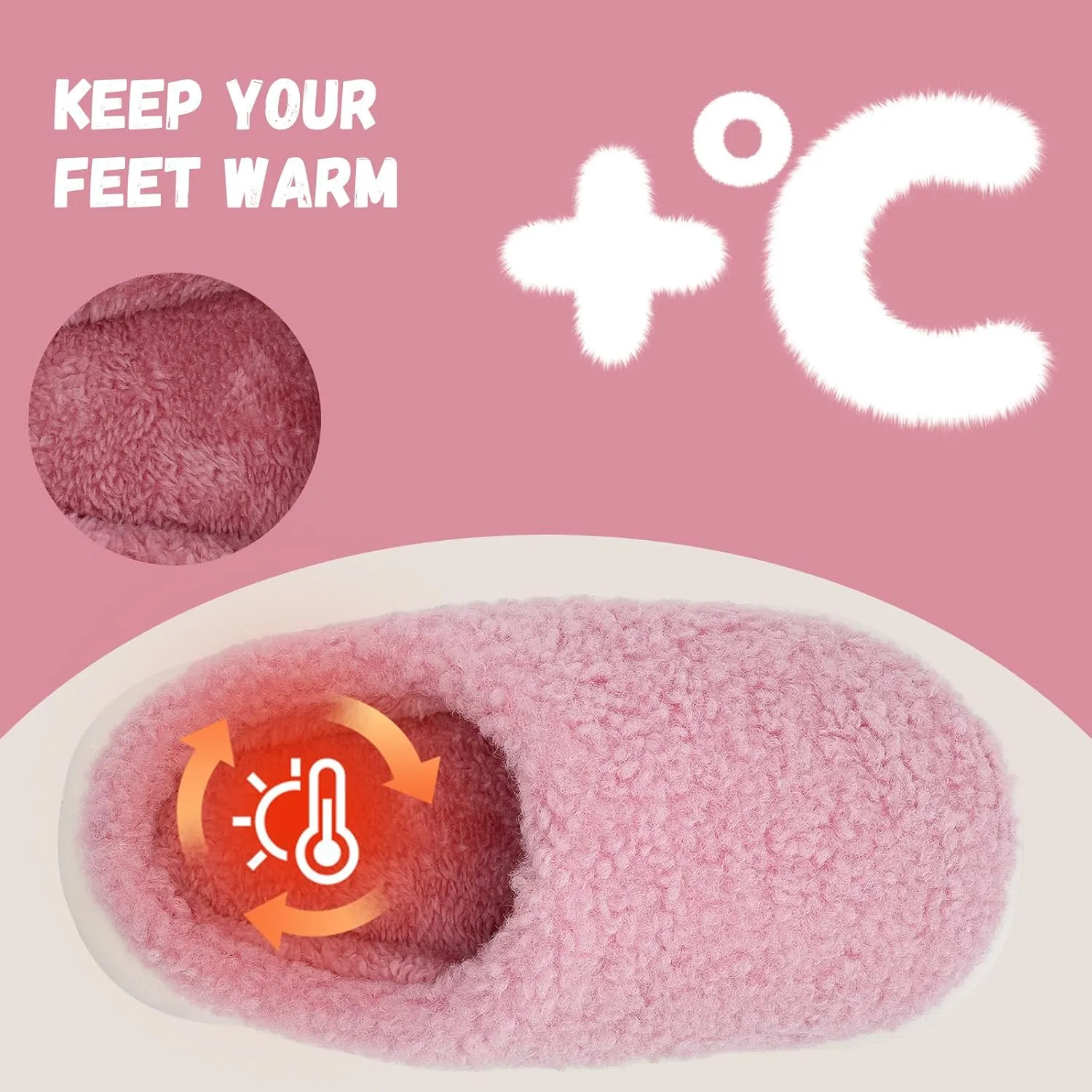 IceUnicorn Kids Slippers Boys Girls Warm Soft Plush Memory Foam House Slippers Big Little Kids Non-Slip Winter Home Shoes for Indoor Outdoor