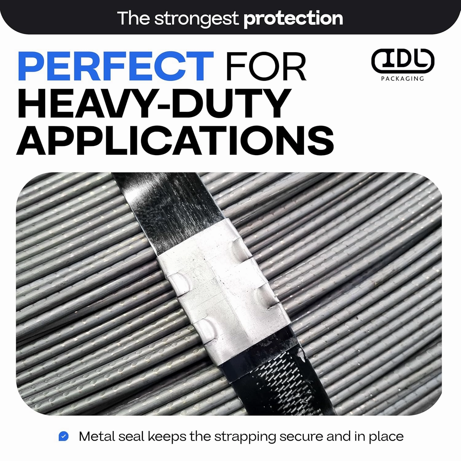 IDL Packaging Open (Snap-On) Seals for 3/4" Strap Width Steel Strapping (Pack of 1000) - Superior Holding Power - Sturdy Metal Clips for Securing Heavy Packaging and Pallet Banding
