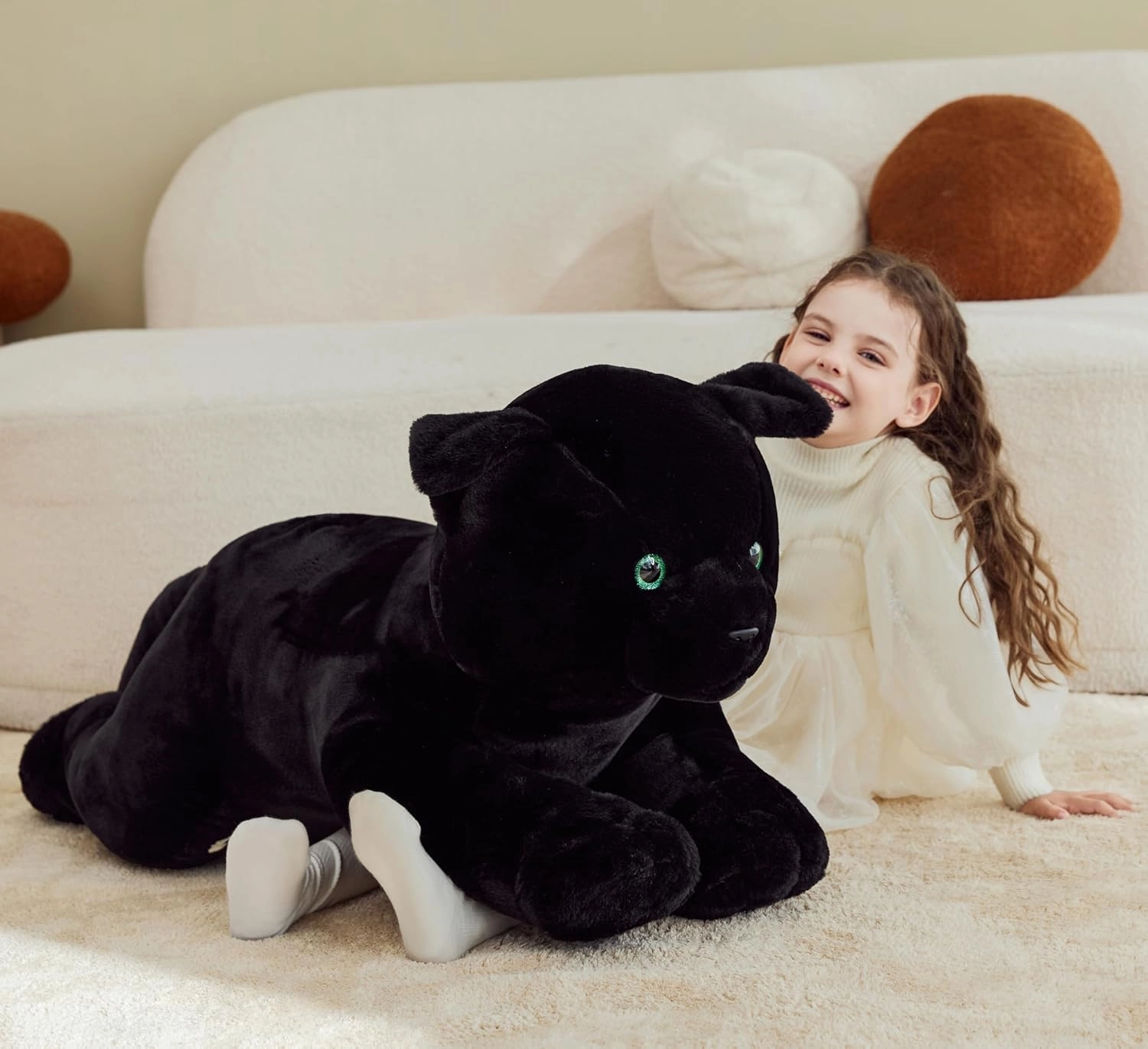 IKASA Giant Cat Stuffed Animal Plush Toy,Big Large Jumbo Soft Toys,30" Cute Huge Size Fluffy Plushy Fat Plushie,Gifts for Kids