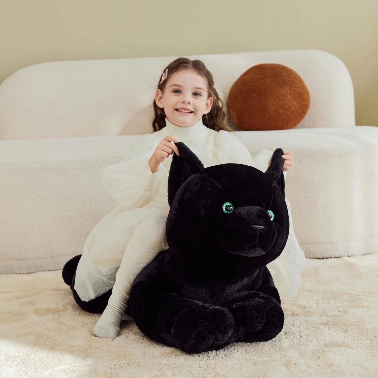 IKASA Giant Cat Stuffed Animal Plush Toy,Big Large Jumbo Soft Toys,30" Cute Huge Size Fluffy Plushy Fat Plushie,Gifts for Kids