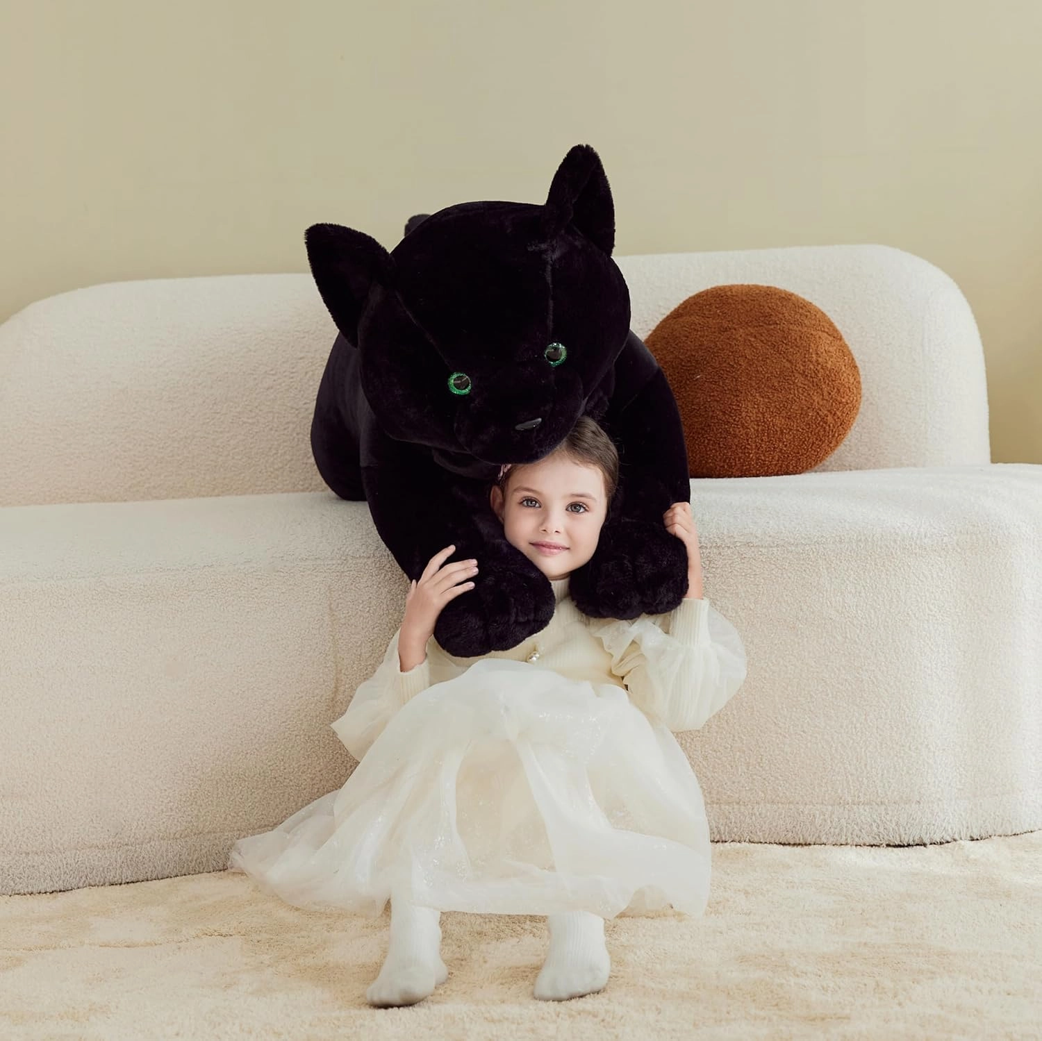 IKASA Giant Cat Stuffed Animal Plush Toy,Big Large Jumbo Soft Toys,30" Cute Huge Size Fluffy Plushy Fat Plushie,Gifts for Kids