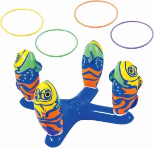 In The Swim Fun in The Sun Ringtoss - Inflatable Pool Game Set for Outdoor Entertainment & Poolside Competitions