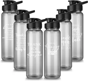 Inbagi 24 oz Plastic Water Bottles, Leak Proof, 6 Pcs, Employee Appreciation Gifts for Women Men Office Graduation, Sports Bottles for Running, School, Travel