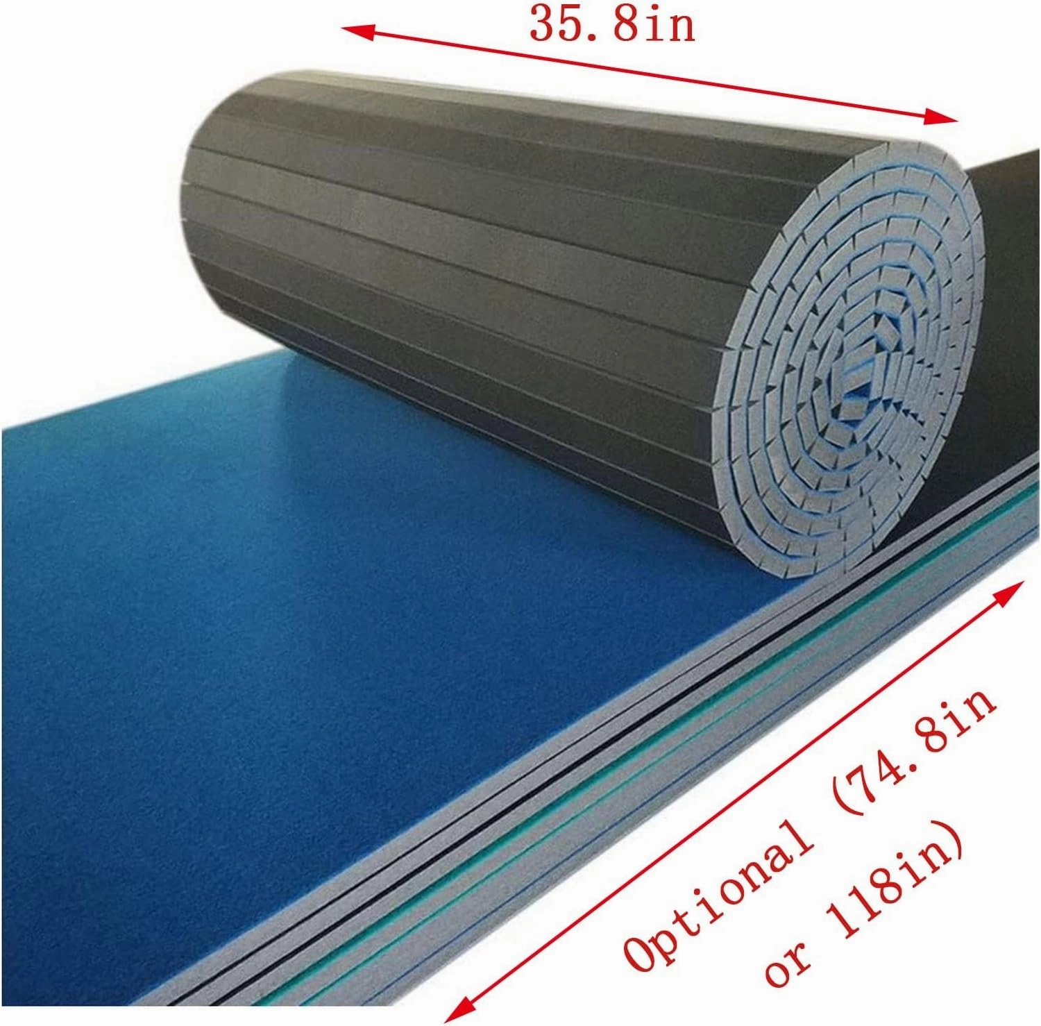 Indoor Gymnastics Tracks Exercise Mat Roll Out Cheerleading Fitness Mats with a Grippy Gym Carpet Top Sturdy Foam Wrestling Mats for MMA, Gymnastics (Size : 3m*0.91m*4cm)