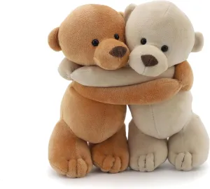 INJOY Teddy Bear Stuffed Animals, 9 inch Teddy Bear, 2 Pack Baby Bear Plush Toy for Baby Shower Decoration, Gift for Boys Girls, Girlfriend, Birthday, Anniversary（Brown and Khaki