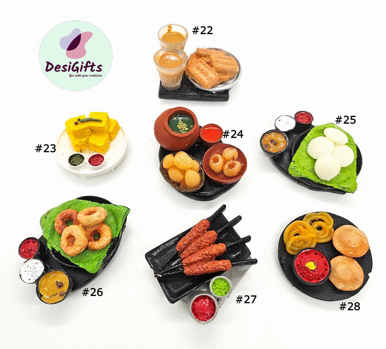 Intelligent Indian Miniature Fridge Food Magnet, Dollhouse Food, 3D Simulation Food Refrigerator Magnet, IFM - 1268