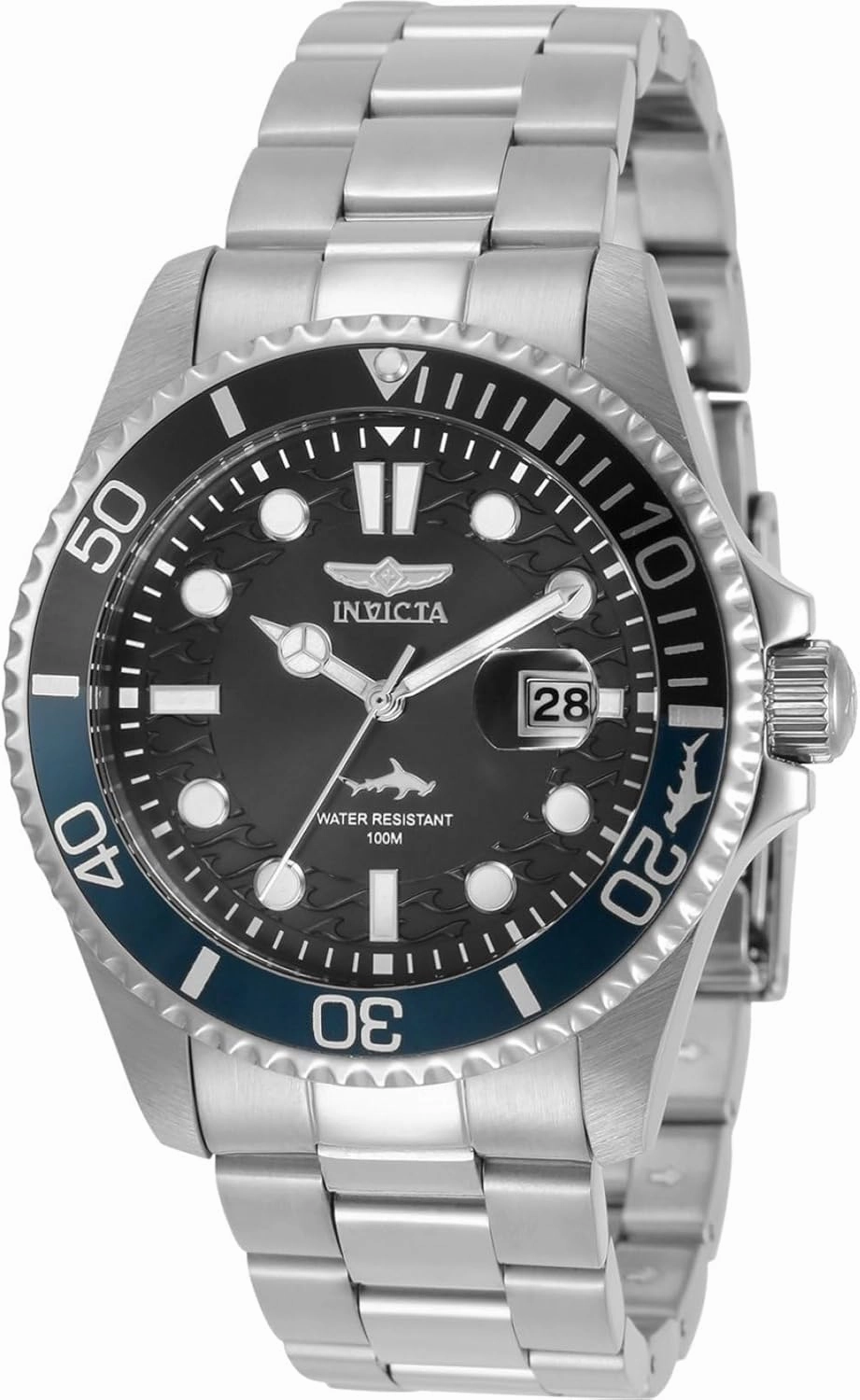 Invicta Men's 30956 Pro Diver Quartz 3 Hand Black Dial Watch