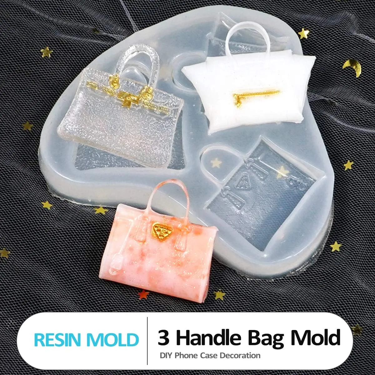 iSuperb 2 Pack Perfume Bottle Silicone Crystal Epoxy Mold Ladies Fashion Handbag Casting Resin Molds DIY Jewelry Pendant Ornament Crafts Decoration (Bottle Bag)
