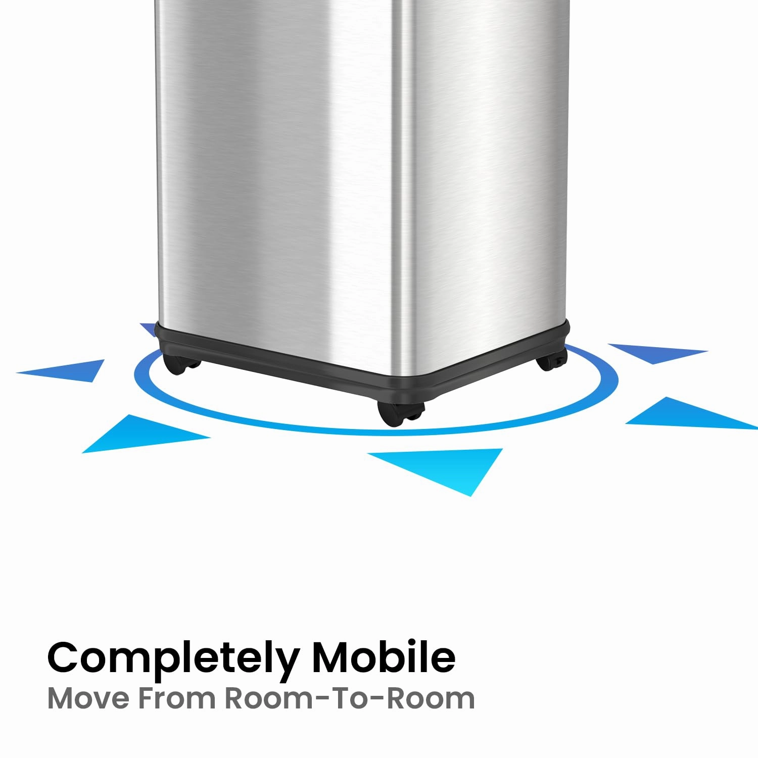 iTouchless Glide 8 Gallon Pet-Proof Sensor Trash Can with Wheels and Odor Control, Stainless Steel Kitchen Garbage Bin Stops Dogs and Cats Getting in