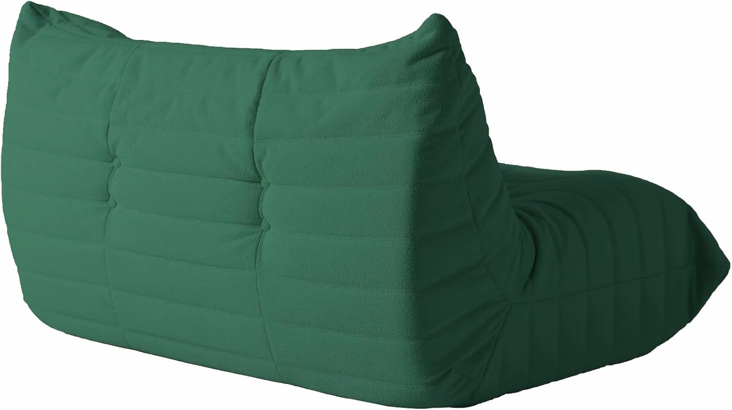 JACH 53" Comfy Lazy Floor Sofa Couch, Teddy Velvet Mohair Fireside Corner Bean Bag Chairs for Adults, Sofa Chair Foam-Filled Accent 2-Seat Chair for Living Room Office Salon, Green