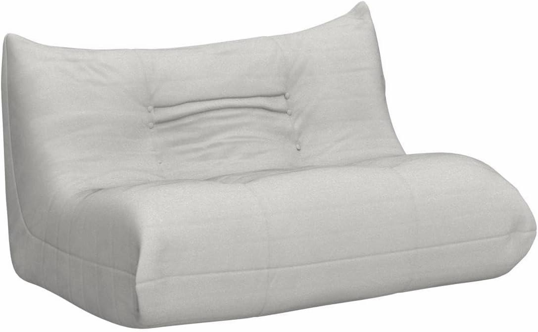 JACH 53" Comfy Lazy Floor Sofa Couch, Teddy Velvet Mohair Fireside Corner Bean Bag Chairs for Adults, Soft Lounge Foam-Filled Accent 2-Seat Chair for Living Room Bedroom Office Salon, Beige