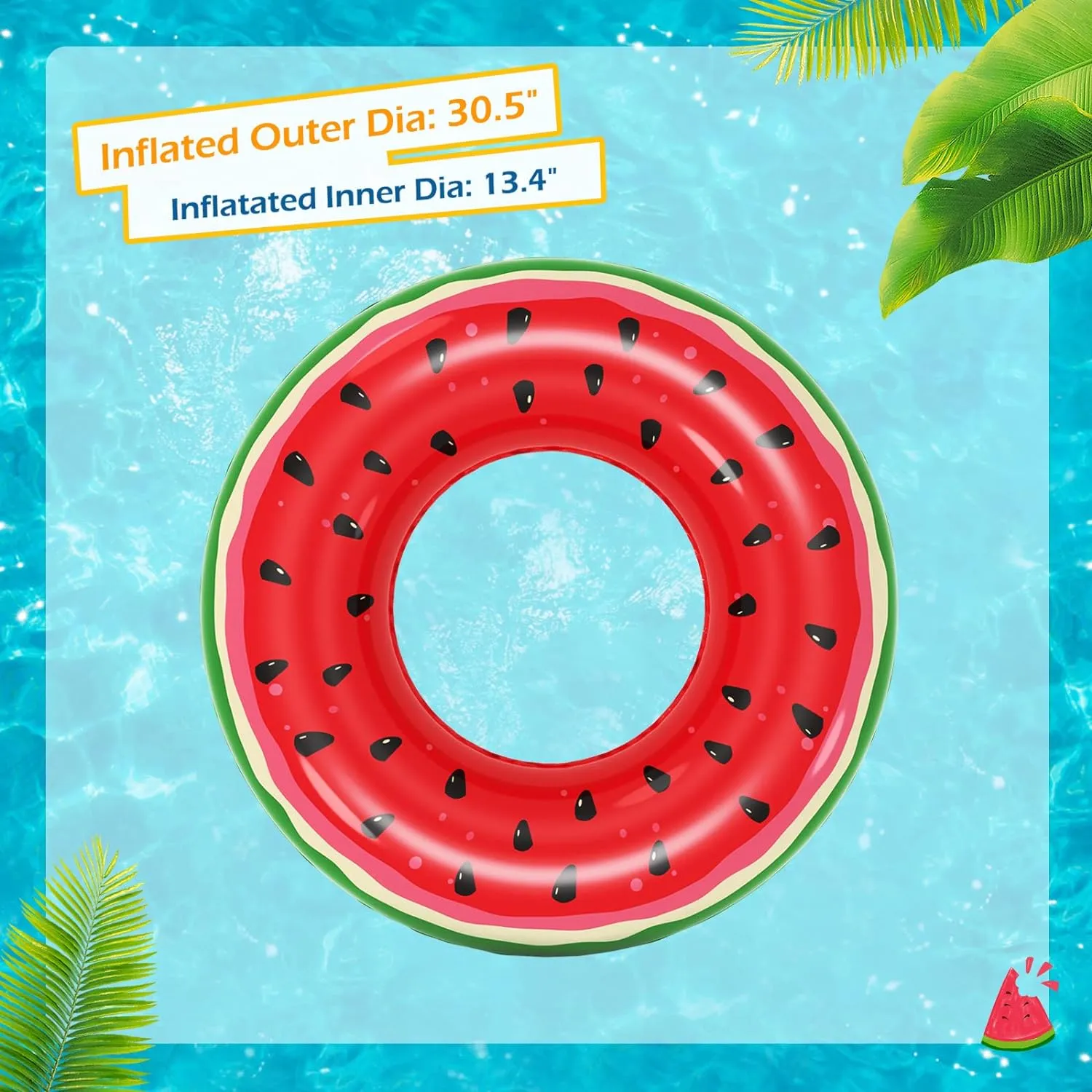 Jasonwell Inflatable Pool Toys Floats for Swimming Pool Party Lake Beach Kids Adults - 4 Pack Floaties Pool Tubes Swim Rings Fruit Water Floaty Watermelon Kiwi Orange Grape