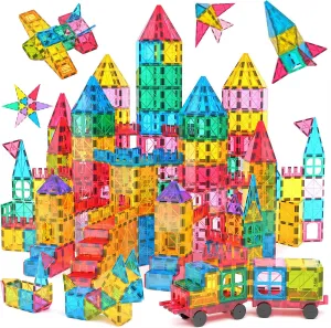 Jasonwell Magnetic Tiles Building Blocks Set for Boys Girls Preschool Educational Magnet Construction Kit Stacking STEM Toys Christmas Birthday Gifts for Kids Toddlers 3 4 5 6 7 8 9 10   Year Old