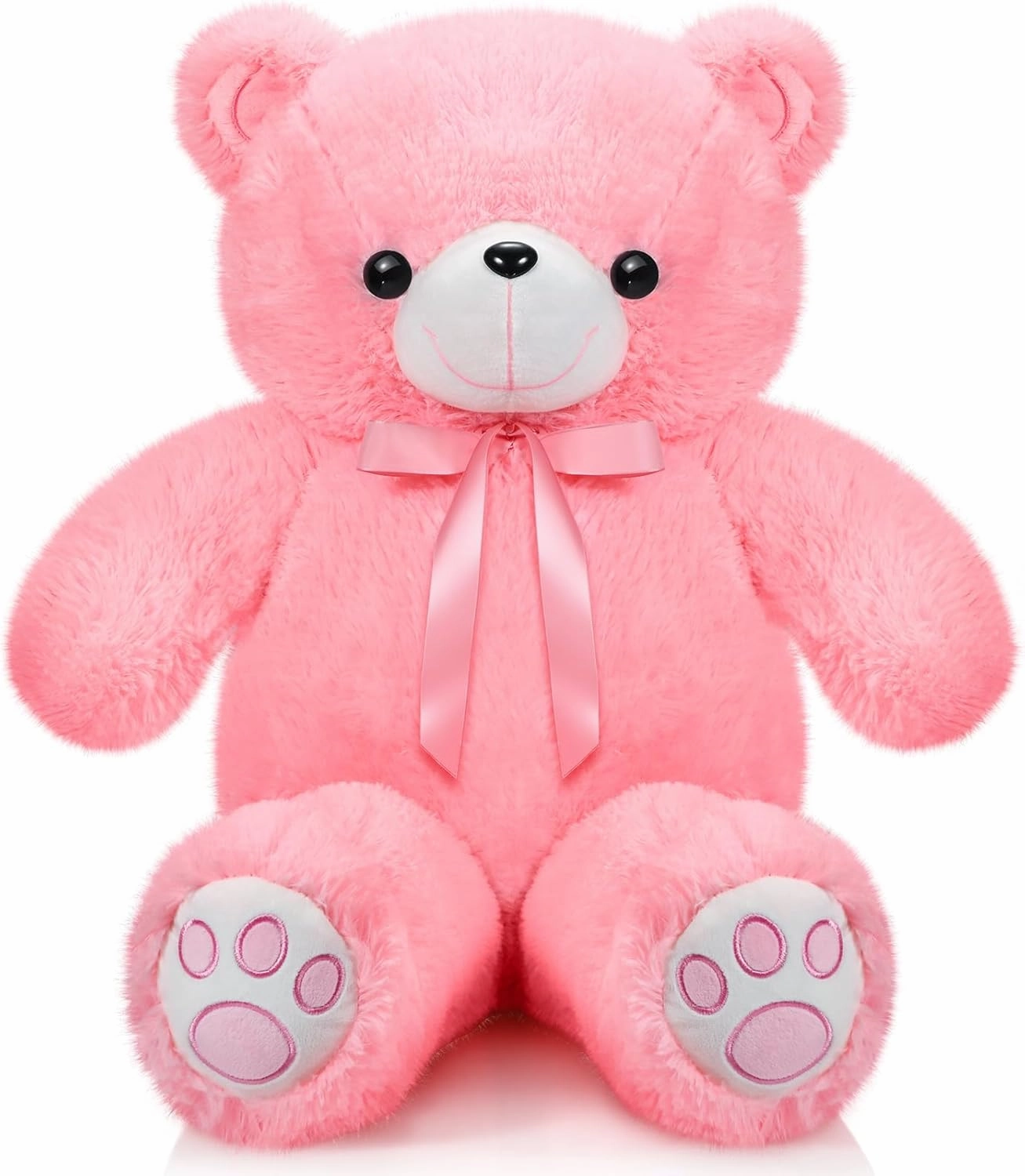 Jenaai Big Pink Stuffed Bear for Mothers Gifts 35 Inches Giant Plush Bear Large Pink Stuffed Animals for Girlfriend Girls Boys on Wedding Birthday Gift Baby Shower Decor