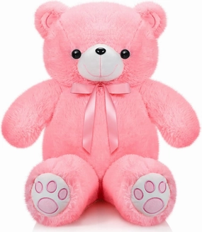 Jenaai Big Pink Stuffed Bear for Mothers Gifts 35 Inches Giant Plush Bear Large Pink Stuffed Animals for Girlfriend Girls Boys on Wedding Birthday Gift Baby Shower Decor