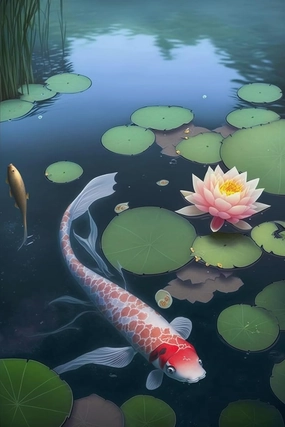 Jigsaw Puzzles for Adults Lotus and Fish Educational Fun Family Games Toys Gifts Kids Toddlers Seniors Puzzle Games 1000 Pieces