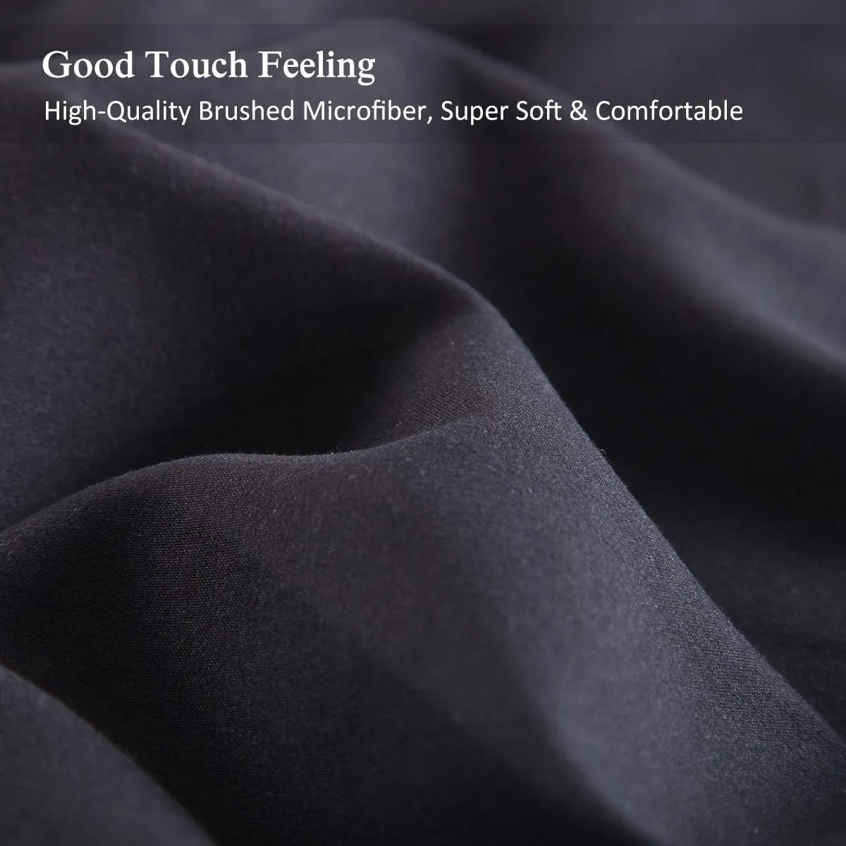 JML Bed Sheet, King Sheet Set 4-Piece 3000 Thread Count Microfiber Bed Sheet Set Deep Pocket Up to 14" - Soft Wrinkle & Fade Resistant, Hypoallergenic Luxury Bedding Set, Black
