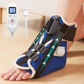 JOBYNA 2-IN-1 Plantar Fasciitis Night Splint Heating Pad, Upgrade Foot Brace for Plantar Fasciitis Relief, Adjustable Temperature, Auto Shut Off for Achilles Tendonitis Relief and Foot Drop