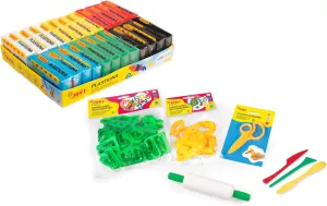 Jovi - Pack of 24 Reusable and Non-Drying Modeling Clay Plastilina Bars (6 Basic Colors)   44 Modeling and Cutting Tools,