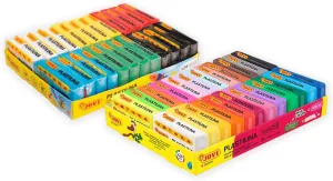 Jovi - Plastilina 2 Packs of Reusable and Non-Drying Modeling Clay, 24 1.75oz. Bars Each Pack, Total of 48 Bars, 100% Vegetable-Based, Gluten-Free, Non-Toxic, Great for Home and School