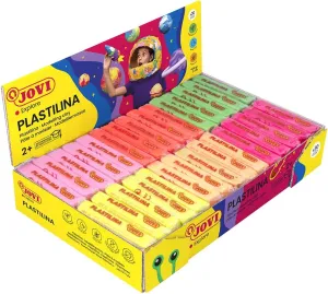 Jovi Plastilina Reusable Neon Non-Drying Modeling Clay; 1.75 oz. Bars, Set of 30, 5 Each of 6 Neon Colors, Perfect for Arts and Crafts Projects