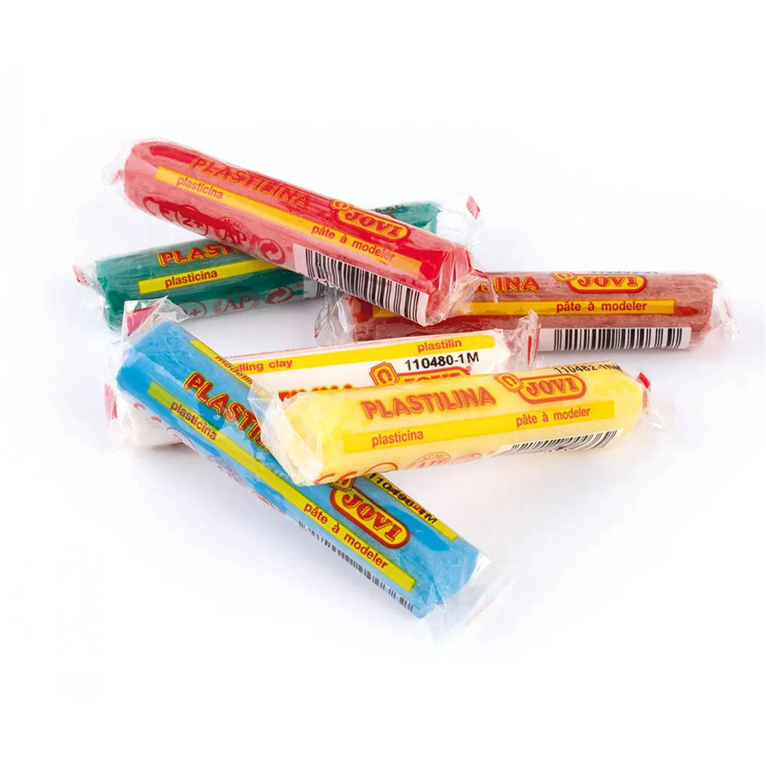 Jovi Plastilina Reusable Non-Drying Modeling Clay 5 Rolls, Set of 6 Colors, Perfect for Arts and Crafts Projects