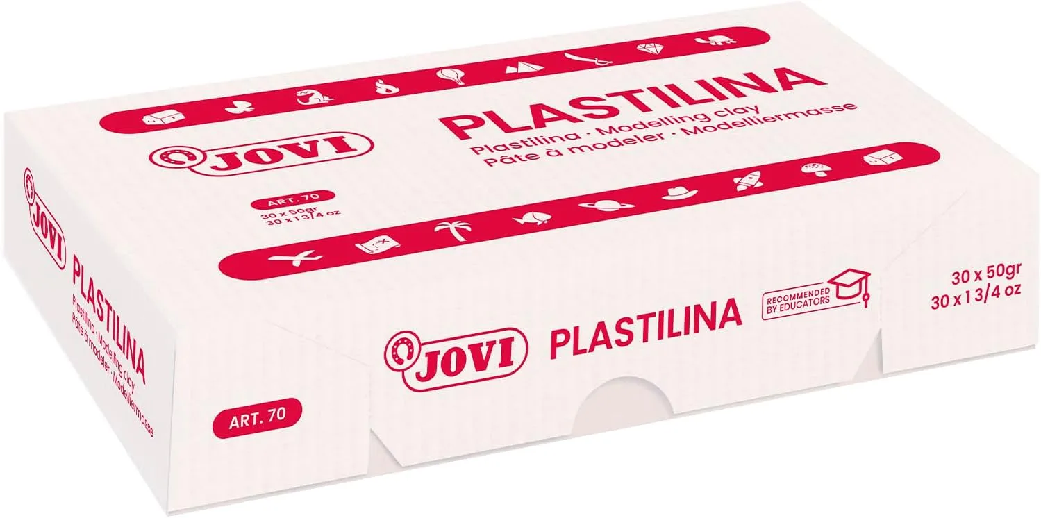 Jovi - Reusable Non-Drying Modeling Clay, 30 Plasticine Bars, 1.75 oz Each, Total of 3.3 lb (Black)