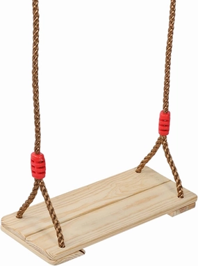 Joyzan Wooden Swing Seat, Tree Hanging Replacement Outdoor Wood Kids Swing Straps Set Height Adjustable Rope Connecting Backyard Accessories Play Patio Garden Playground Adults Indoor Home Children