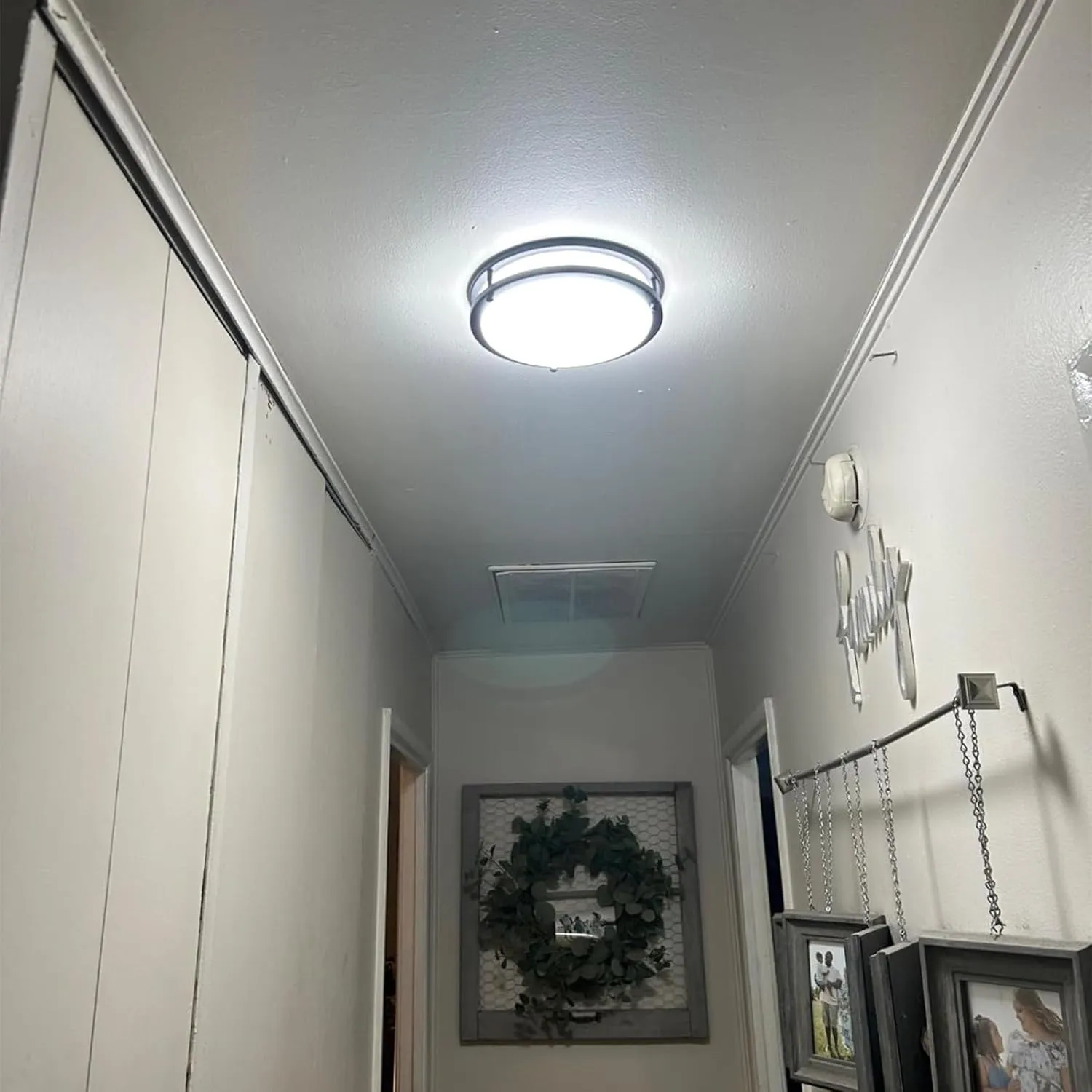 Kalium LED Ceiling Light with Remote 13 Inch Flush Mount Ceiling Light Fixture, 24W 3000K-6000K Adjustable Color Temperature, Dimmable Lighting Fixtures for Kitchen Bedroom Hardwired Installation