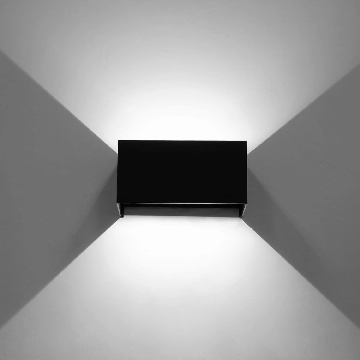 Kawell 12W Modern Wall Light LED Wall Sconce Up Down Adjustable Beam Angle Aluminum Wall Lamp LED Indoor Outdoor Waterproof IP65 for Bedroom Bathroom Corridor Living Room Stairs Hallway, Black 6000K