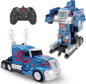 Kids Transforming Robot RC Truck Toys for Boys Ages 8-13 Years Remote Control Car Gift