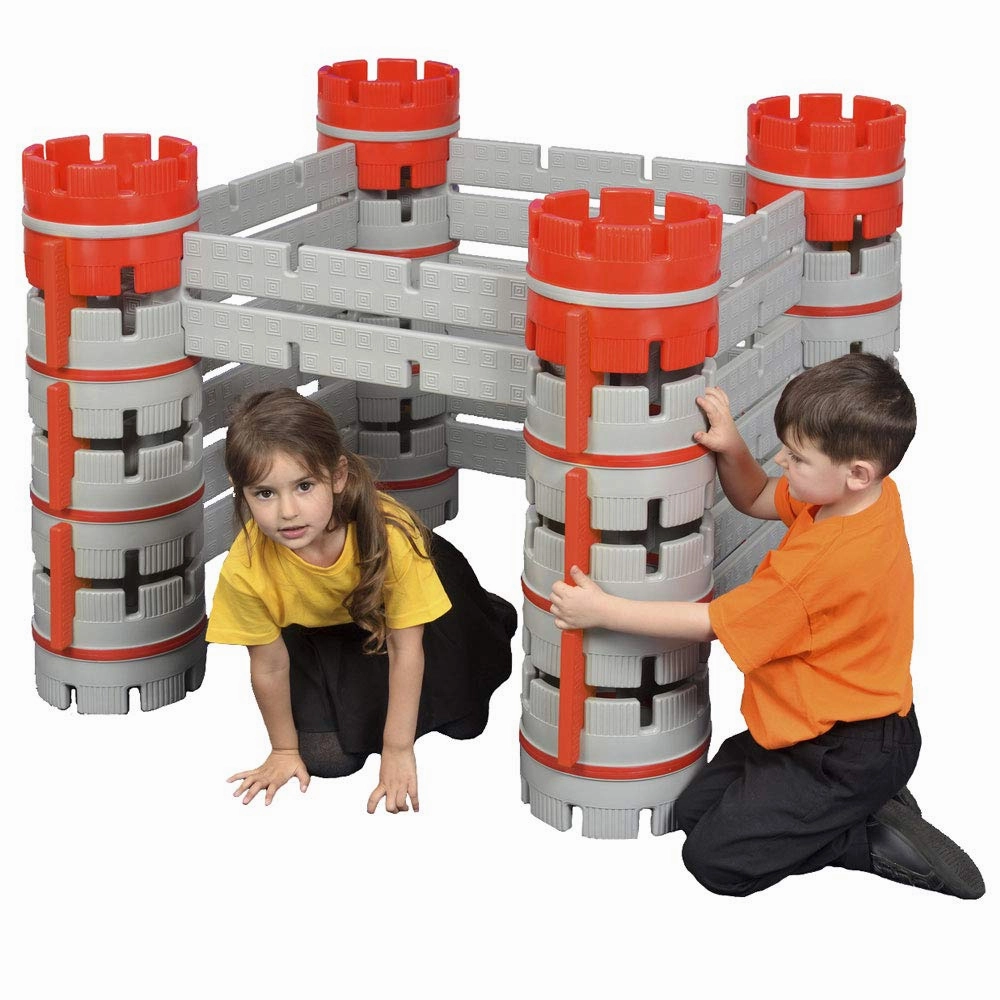 Kids Constructa Castle Play Structure in Multicolored - Interlocking Building Kit - 2  Years - 54 Pieces