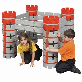 Kids Constructa Castle Play Structure in Multicolored - Interlocking Building Kit - 2  Years - 54 Pieces