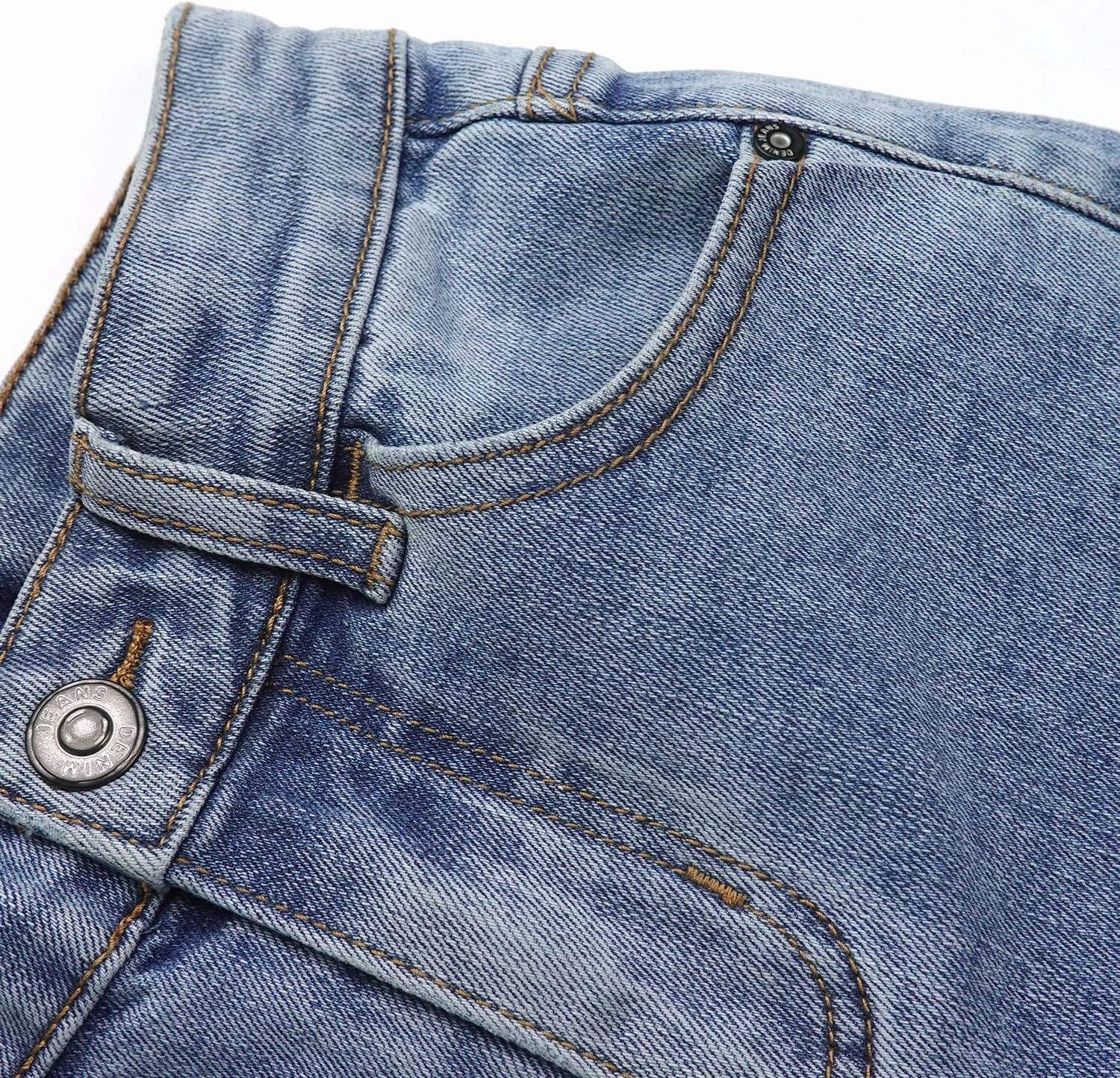 KIDSCOOL SPACE Girls Jeans,Raw Edge 3 Buttons Stretchy Bell-Bottom Denim Pants