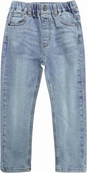 KIDSCOOL SPACE Girls Slim Fit Pull On Jeans,Ribbed Waistband Stretch Denim Pants