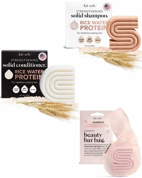 Kitsch Rice Shampoo Bar, Conditioner & Soap Bag with Discount