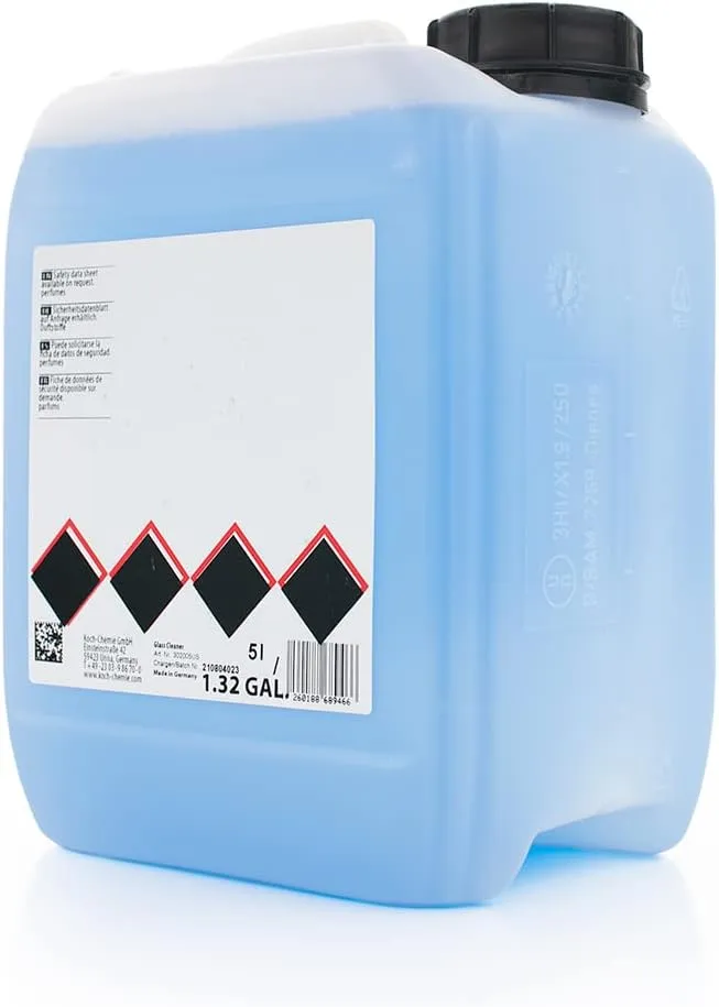 Koch-Chemie - Glass Cleaner - Effortlessly Removes Stubborn Dirt, Oil, Grease, Insects, and Residues; Ready-To-Use Streak-Free Formula; Gloss and Smoothness Additive; Fresh Fragrance (5 Liters)