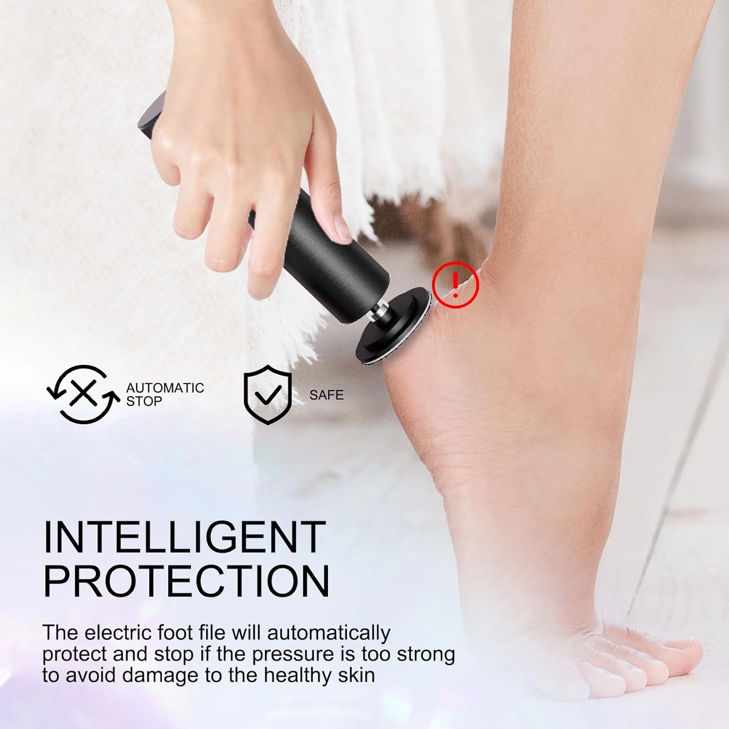 krofaue Electric Callus Remover Kit - USB Rechargeable 2 in 1 Foot Scrubber & Dead Skin Remover - 6 Gears Electric Nail Buffer Set for Daily Care - Black