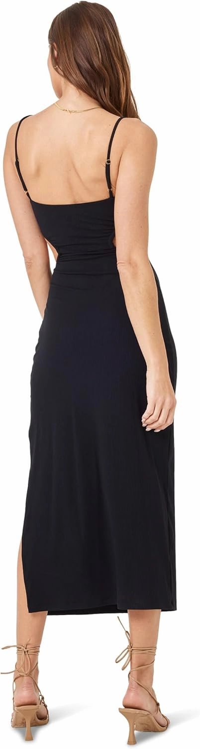 L*Space Cameron Dress for Women, Fitted Ribbed Midi, Knit Dress with Adjustable Spaghetti Straps & Waist Cut-Outs