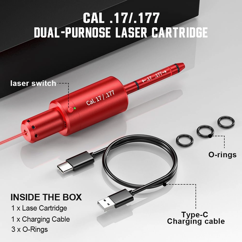 Laser Training Cartridge   Bore Sighter Upgraded 2-in-1 Magnetic Dry Fire Laser Bullet Boresight for 9mm / 12 GA / 22 LR / 38 spl / 30-30/5.56mm / 223 Rem Multiple Calibers