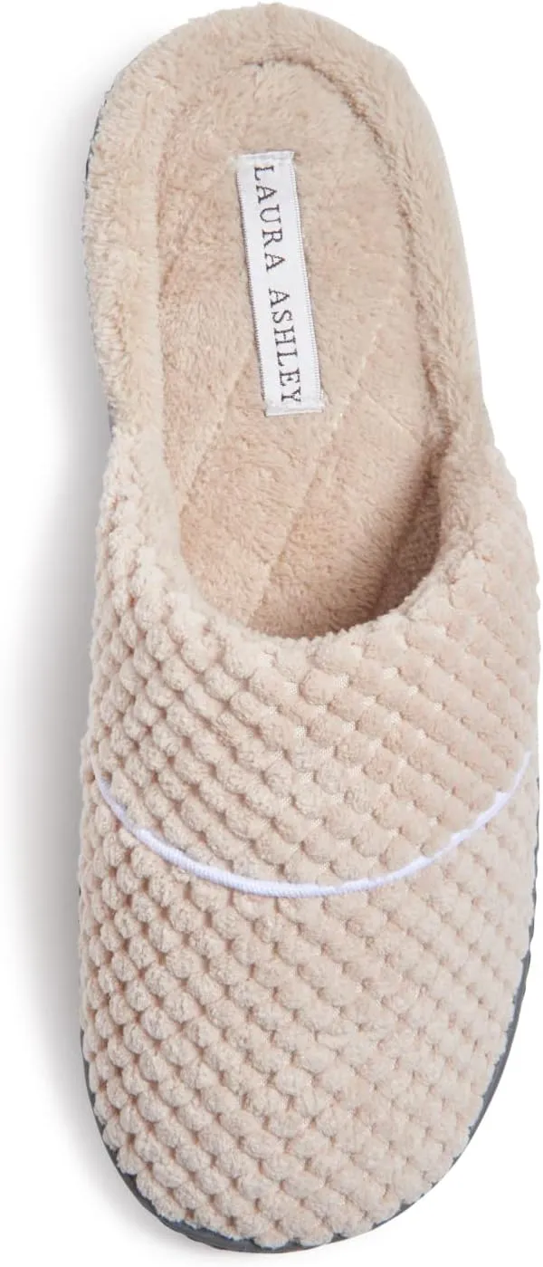 Laura Ashley Ladies Spa Rugged Slippers With Memory Foam Insole