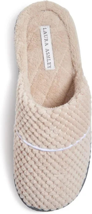 Laura Ashley Ladies Spa Rugged Slippers With Memory Foam Insole