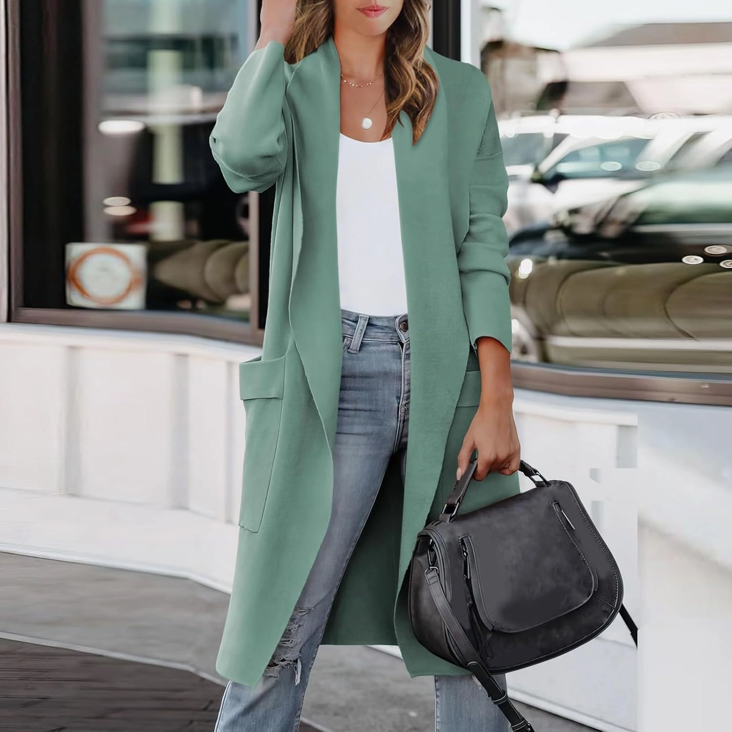 LCMTWX Women's Winter Coats Casual Suit Collar Printed Pocket Jacket Womens Trench Coat Women's Trench Coats Coat for