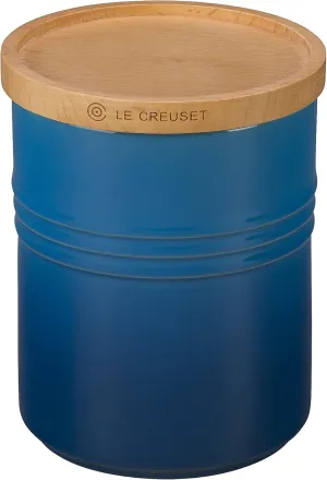 Le Creuset Stoneware Canister with Wood Lid, 2.5 qt. (5.5" diameter), Marseille