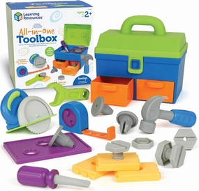 Learning Resources New Sprouts All-in-One Toolbox, 18 Pieces, Ages 2 , Toddler Activities, Preschool Learning Activites, Montessori Toys