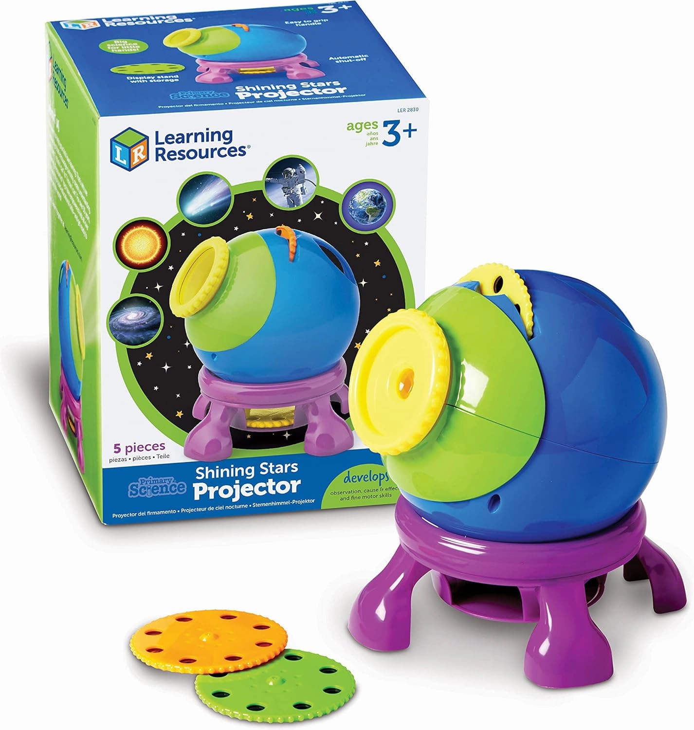 Learning Resources Shining Stars Projector, Solar System Space Toy Set, 5Piece Set, Ages 3 , Multicolor, Model:LER2830
