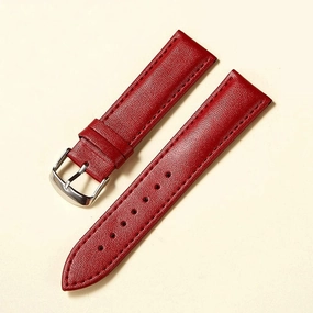 Leather Watch Strap 14mm 16mm 18mm 20mm 22mm Watchband for Women Men Watch Accessories Solid Buckle Brown Red(White-Dinosaur Doodle4,14mm)