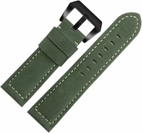 Leather Watch Strap Men 22 24mm(Gray,24mm)